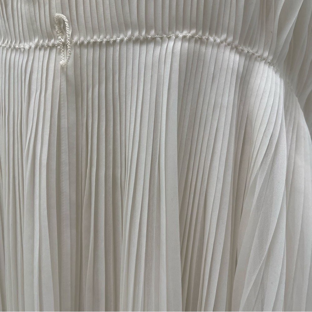 Vintage 1960’s Vanity Fair Pleated Nylon Midi Dress, Ivory, 34, Large - Picture 3 of 10